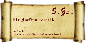 Singhoffer Zsolt névjegykártya